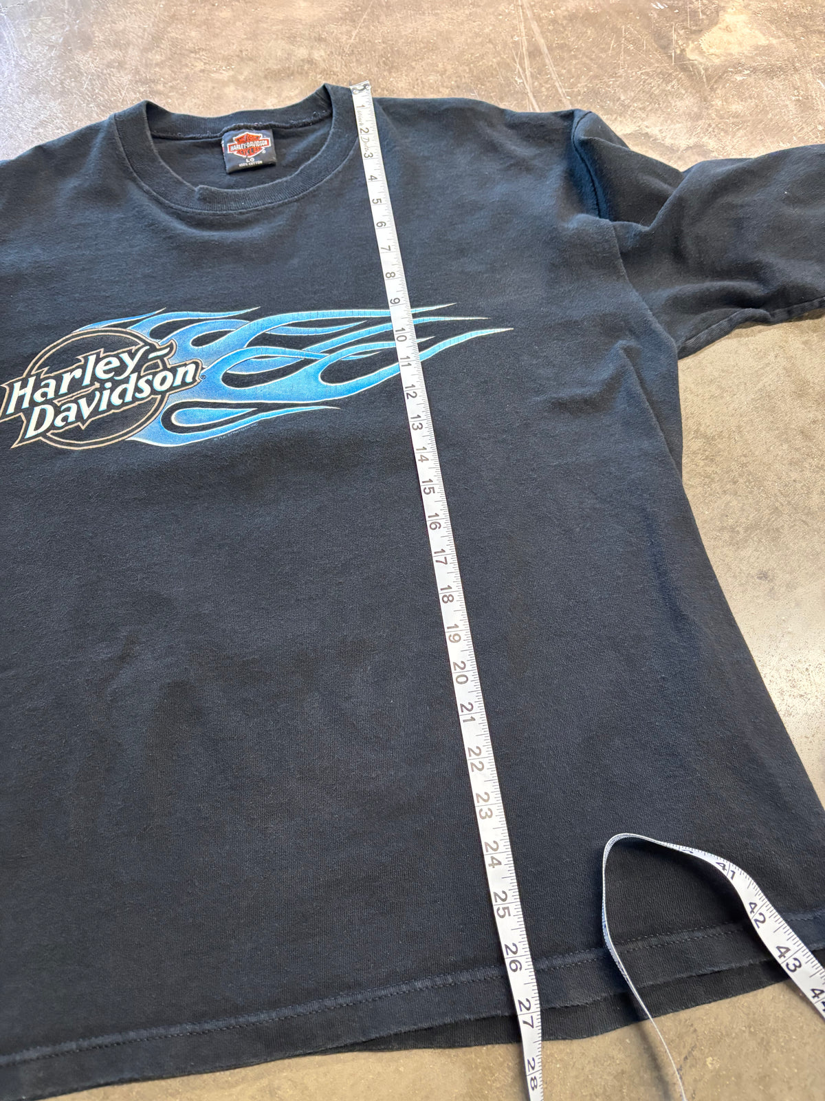 Vintage Harley Davidson Blue Flame long sleeve size large