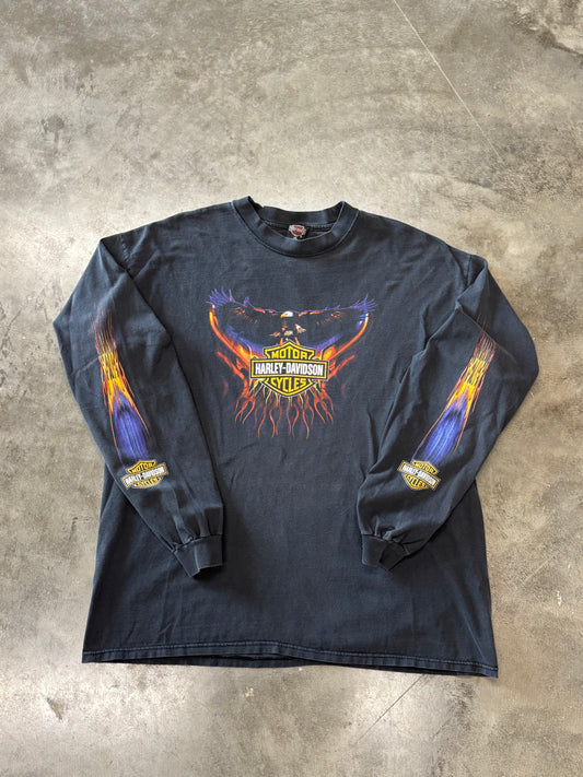 Vintage Harley Davidson Purple Flame Long sleeve size xxl
