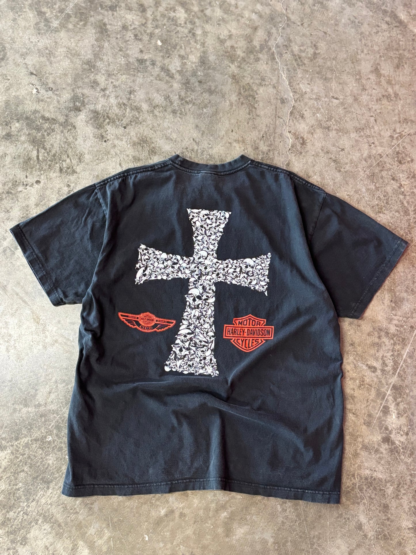 Vintage Harley Davidson skull cross shirt size xl