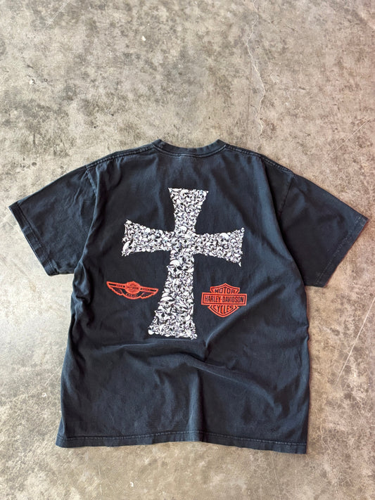 Vintage Harley Davidson skull cross shirt size xl
