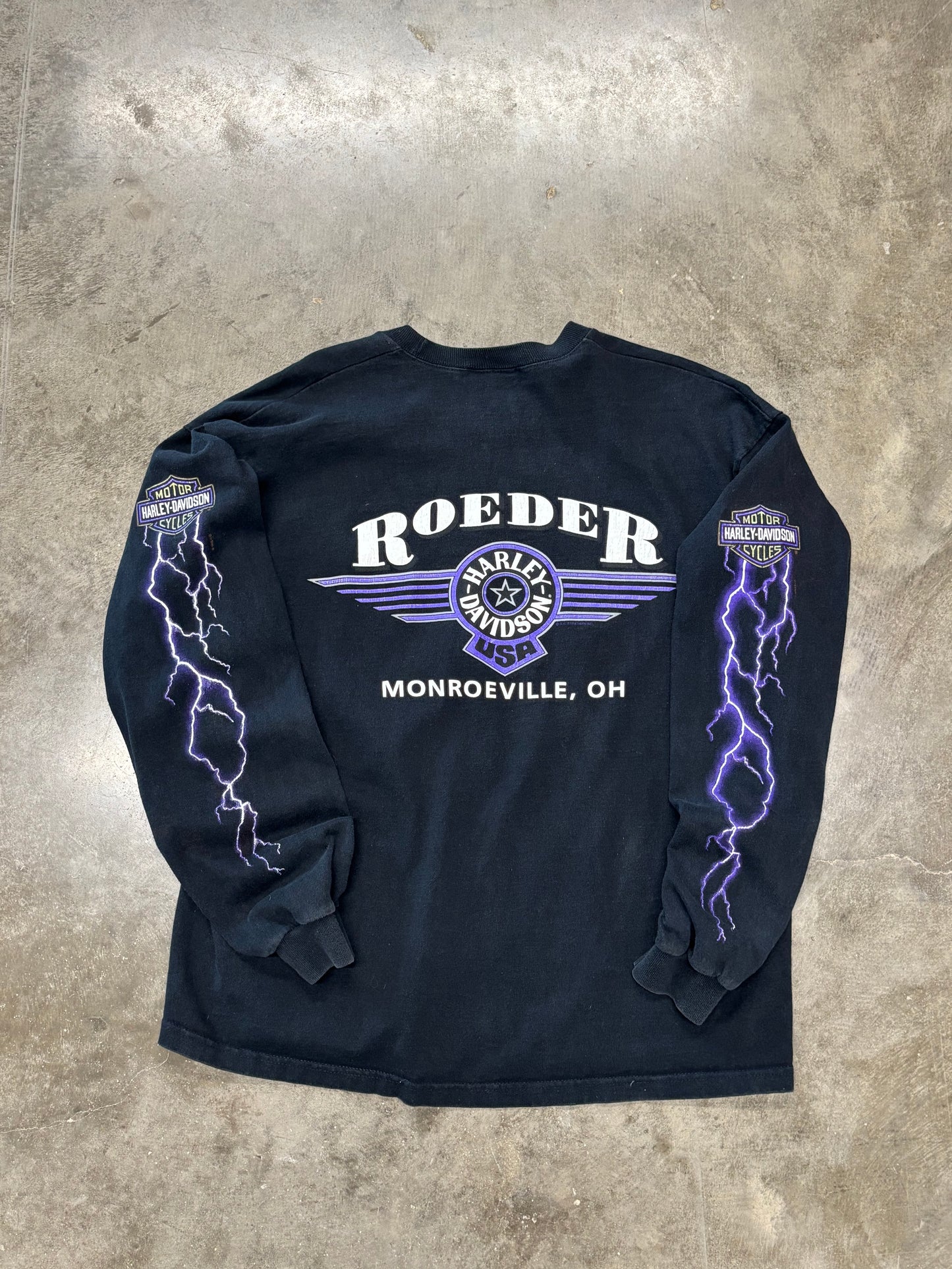 Vintage 90’s Harley Davidson Lightning long sleeve size large