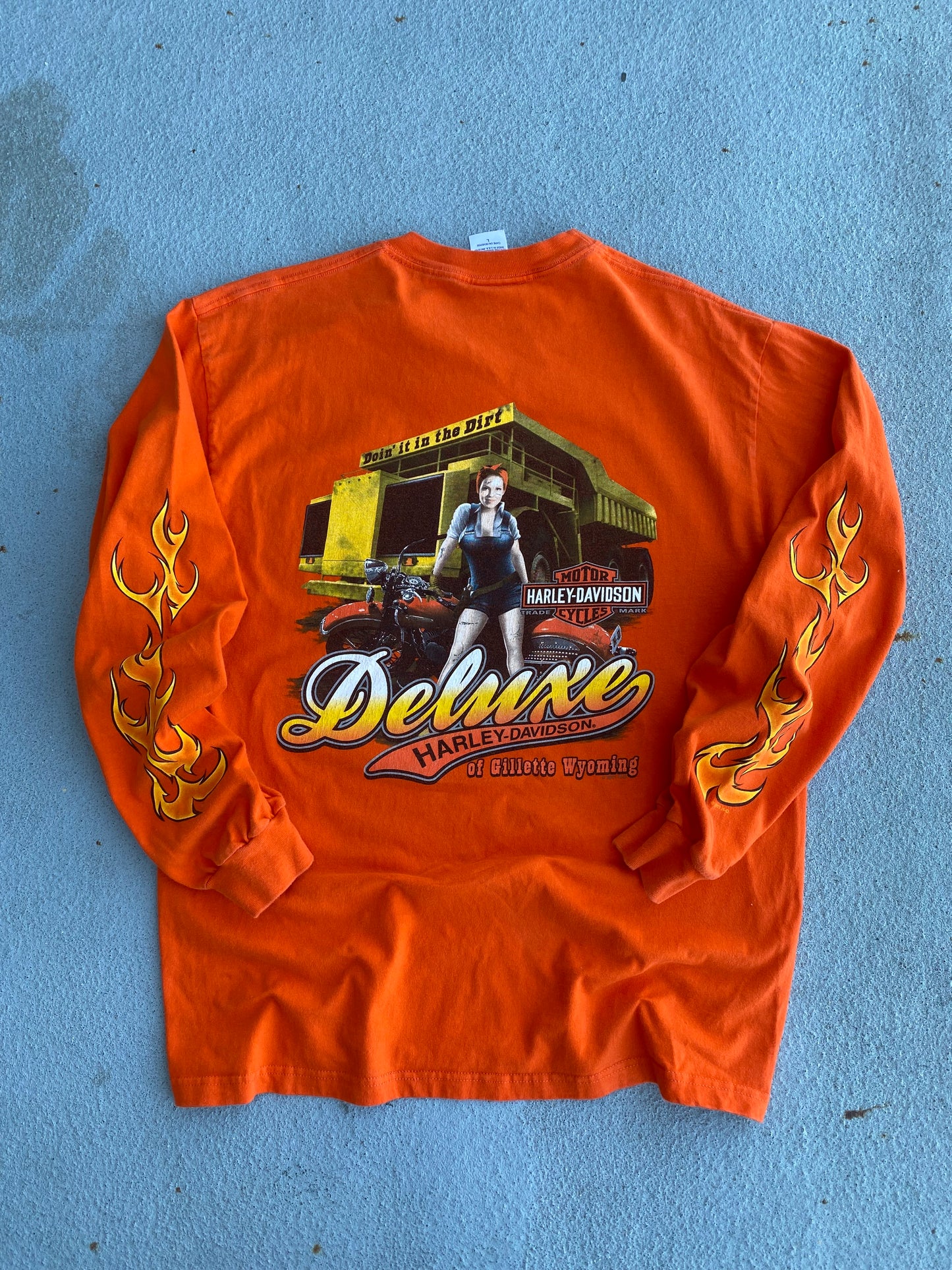 Harley Orange Flame Long Sleeve size medium