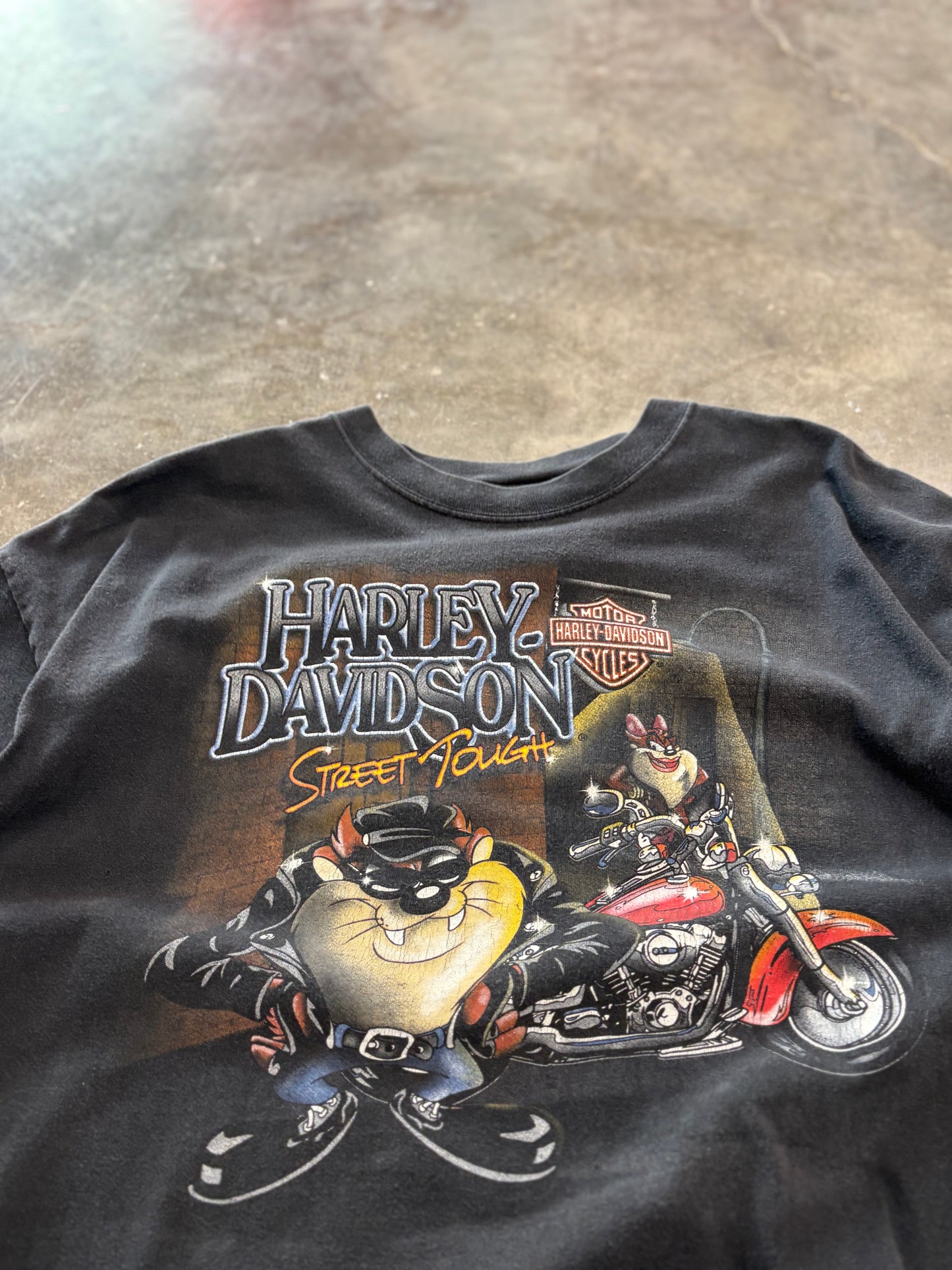 Vintage Harley Davidson Looney Tunes street tough shirt size xl