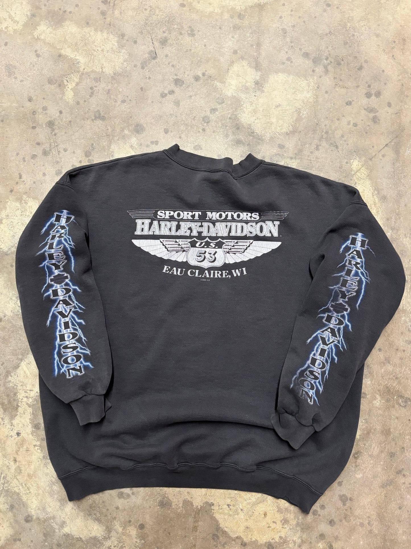Vintage Harley Davidson Lightning crewneck size xxl repaired
