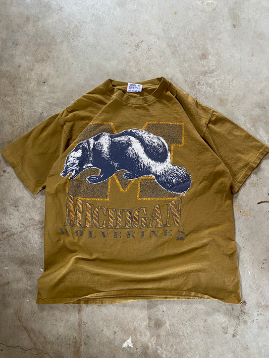 Vintage Earth Tone Michigan Wolverines Shirt XXL