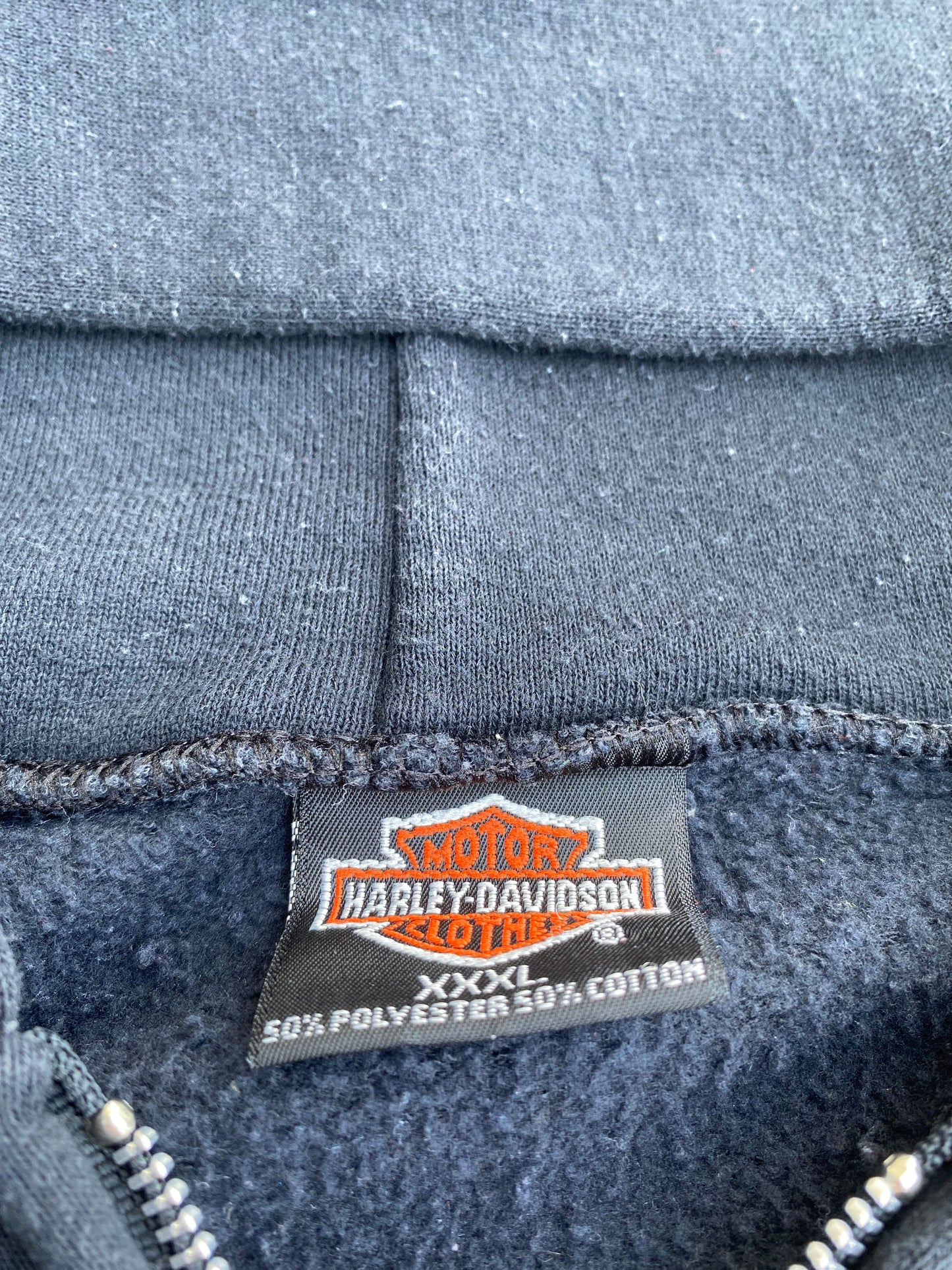 Vintage Harley Davidson Hoodie Zip Up Size XXXL