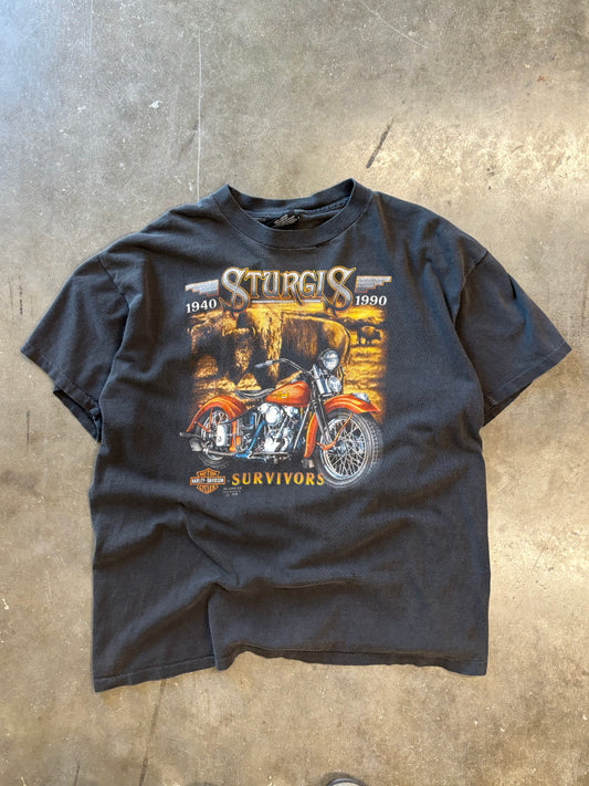 Vintage 3D emblem Harley survivors shirt size xl