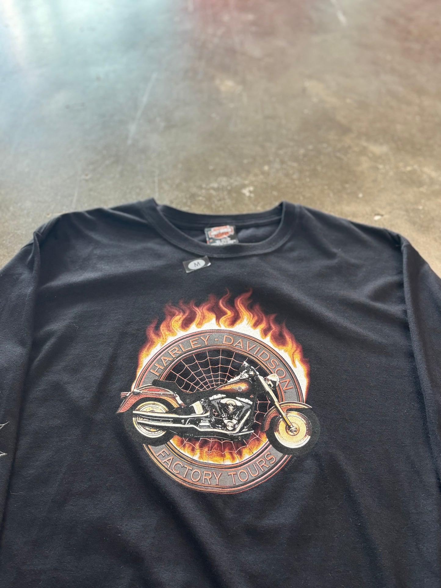 Vintage Harley Davidson budget spiderweb long sleeve size medium