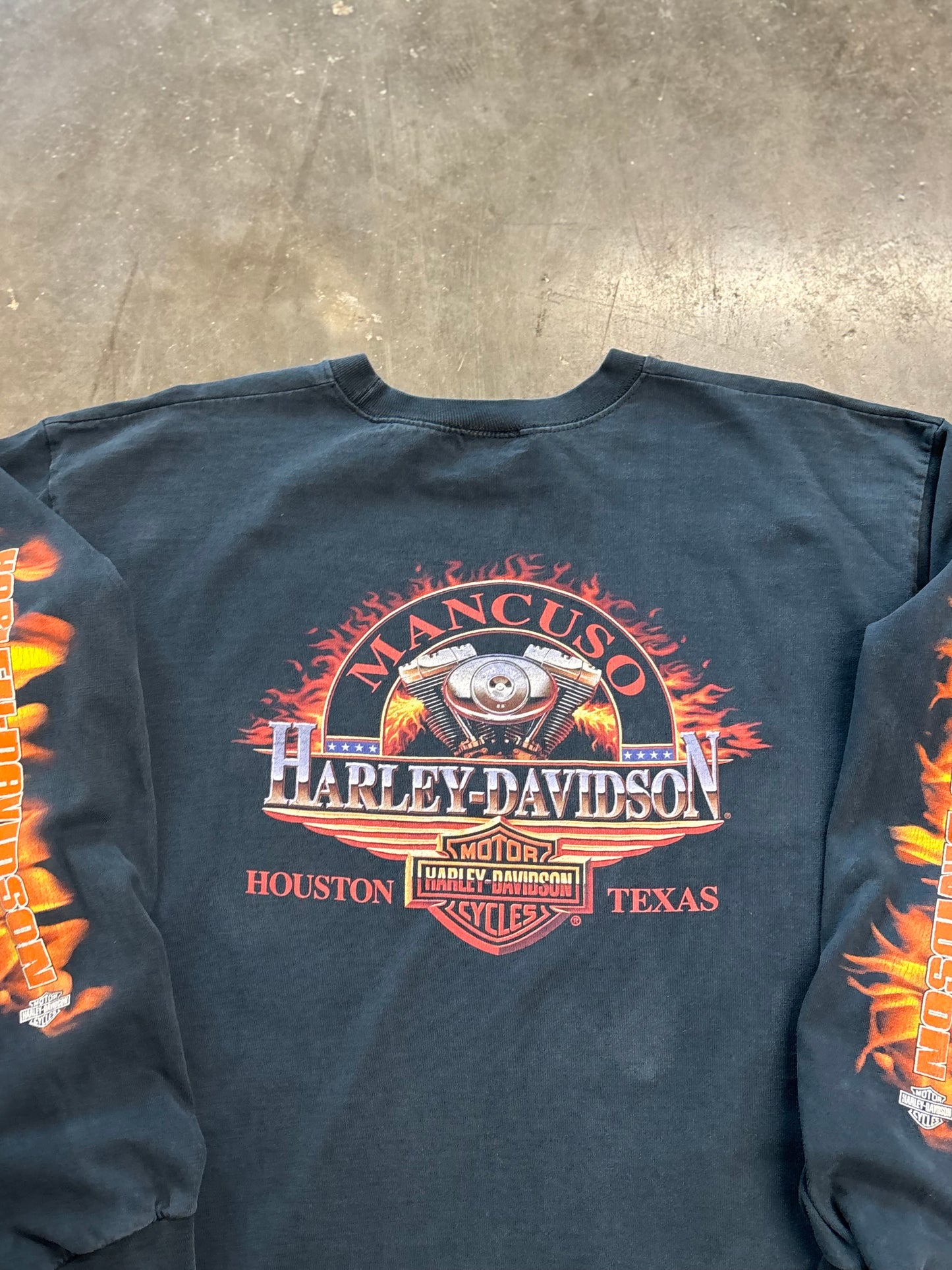 Vintage Harley Davidson Flame ball long sleeve size xl