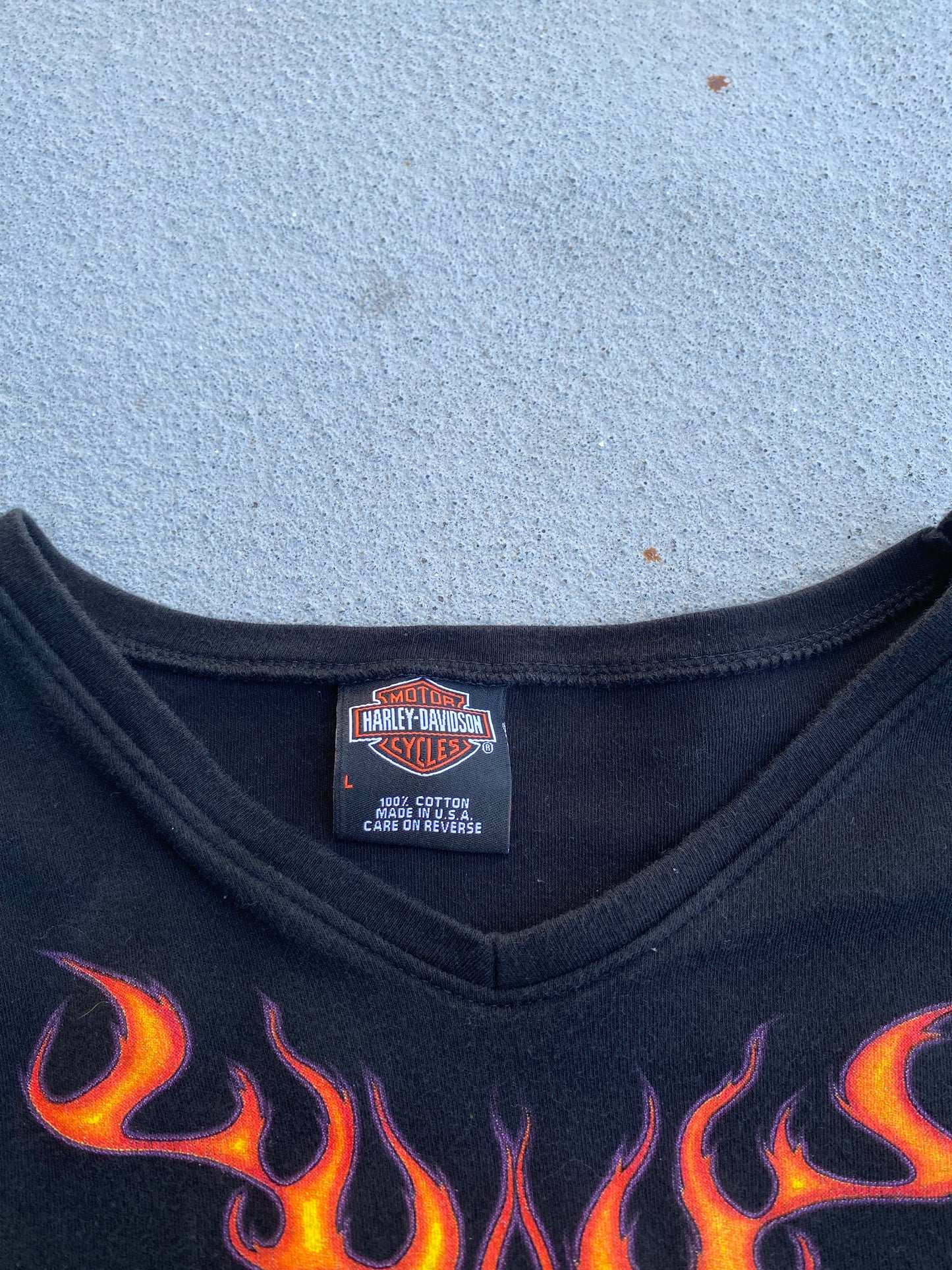 Vintage Harley Flame Bb girl top size large