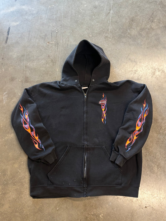 Vintage Harley Davidson Rainbow Flame hoodie size XL