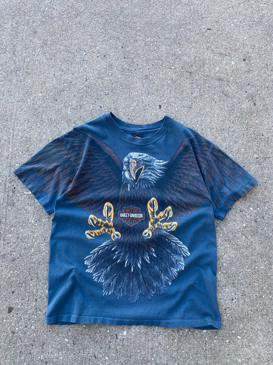 Vintage Harley Davidson Flying Eagle Blue Variant size large shirt