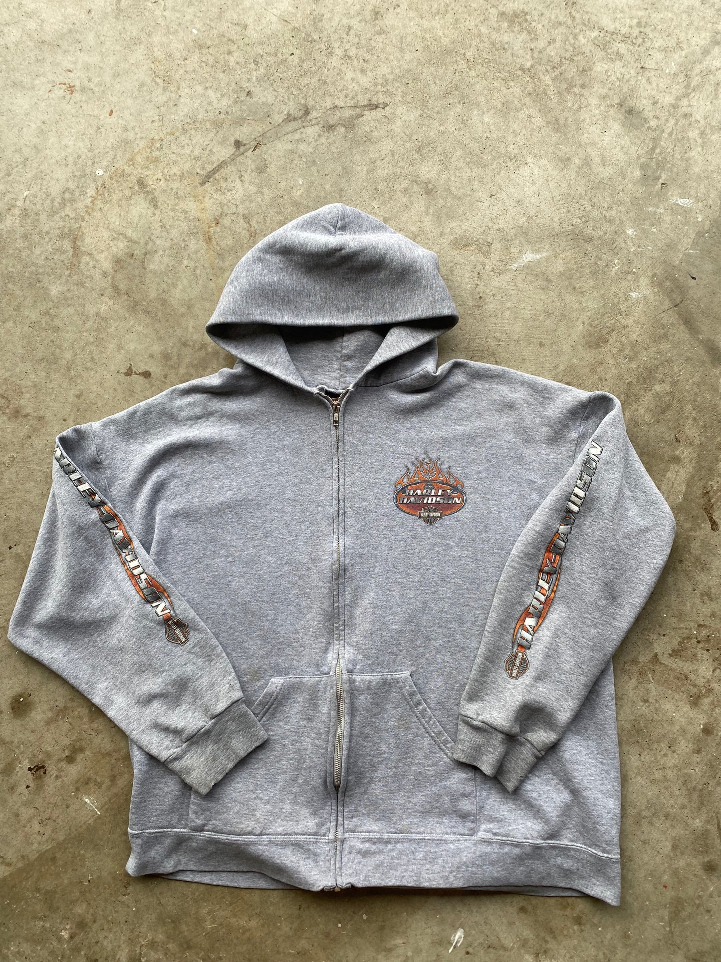 Vintage Harley Davidson Grey Zip up size extra large