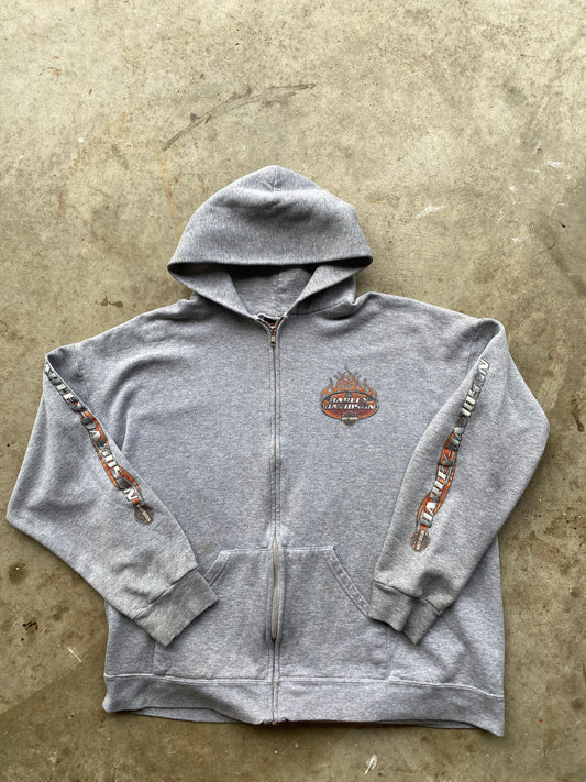 Vintage Harley Davidson Grey Zip up size extra large