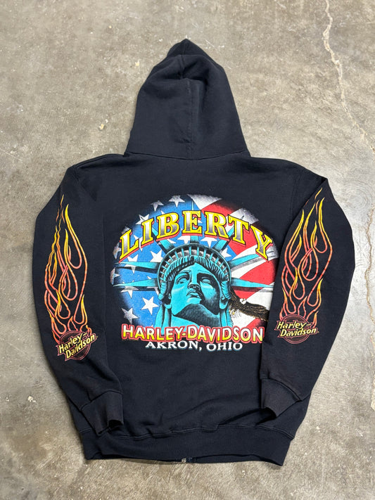 Vintage Harley Davidson Statue of Liberty zip up size medium