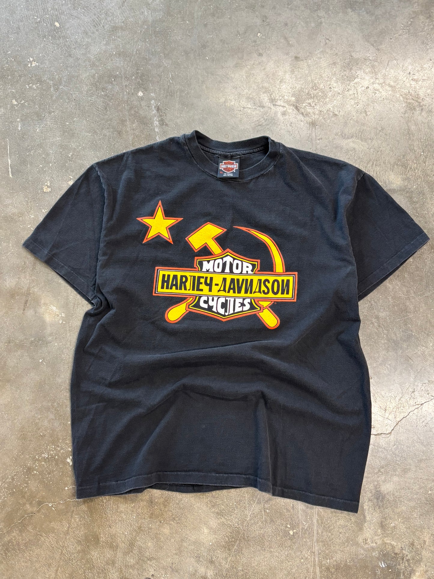 Vintage Harley Davidson Hammer and sickle Russia shirt xl