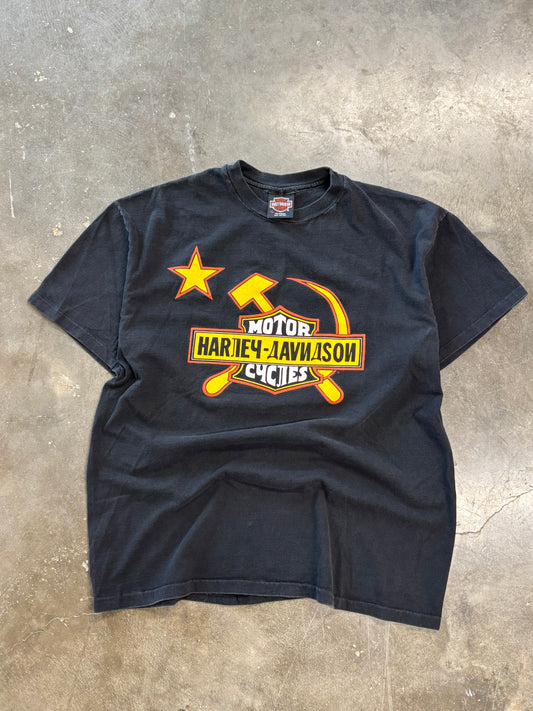 Vintage Harley Davidson Hammer and sickle Russia shirt xl