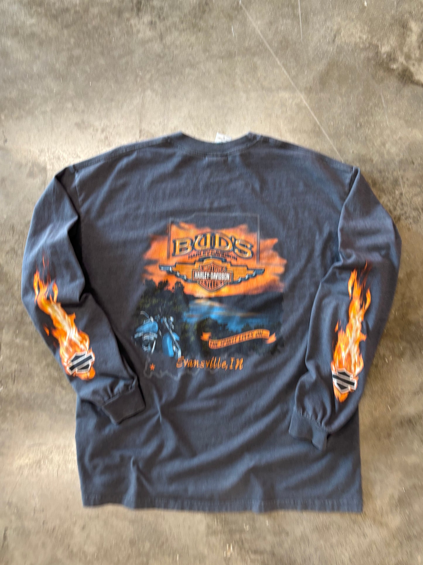 Harley Davidson Eagle flame long sleeve size XL
