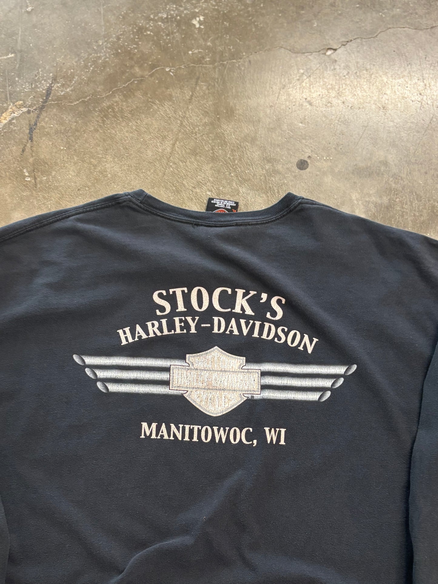 Vintage Harley Davidson Green Flame long sleeve size extra large