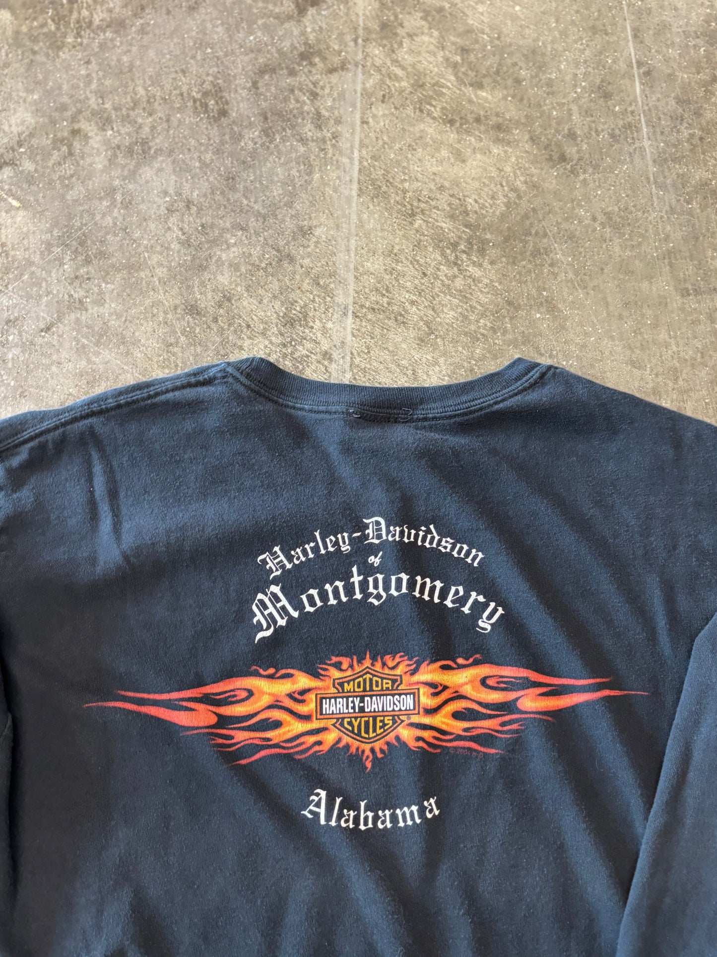 Vintage Harley Davidson Blue shield long sleeve size medium