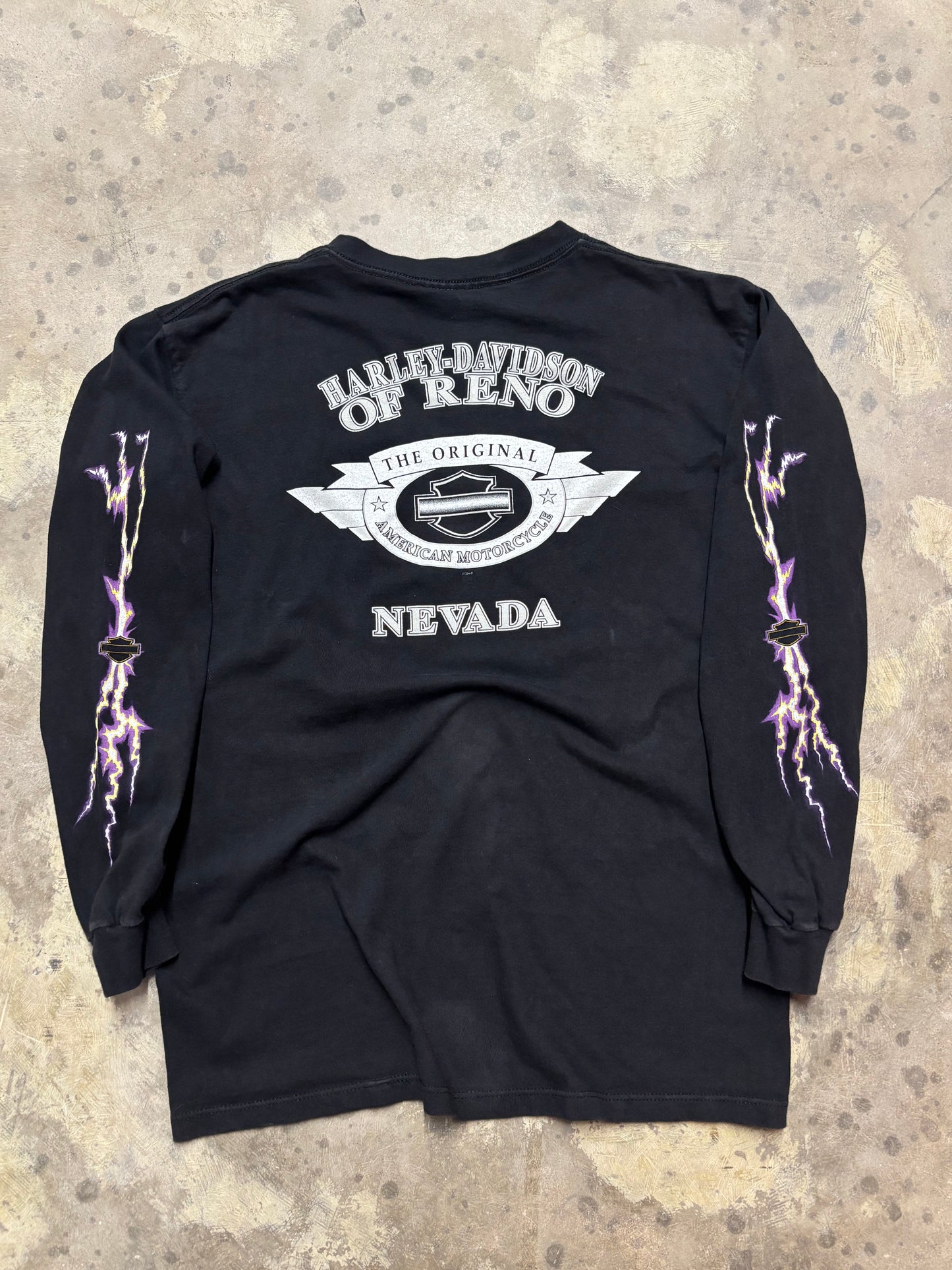 Vintage Harley Davidson Purple Eagle Lightning long sleeve size large