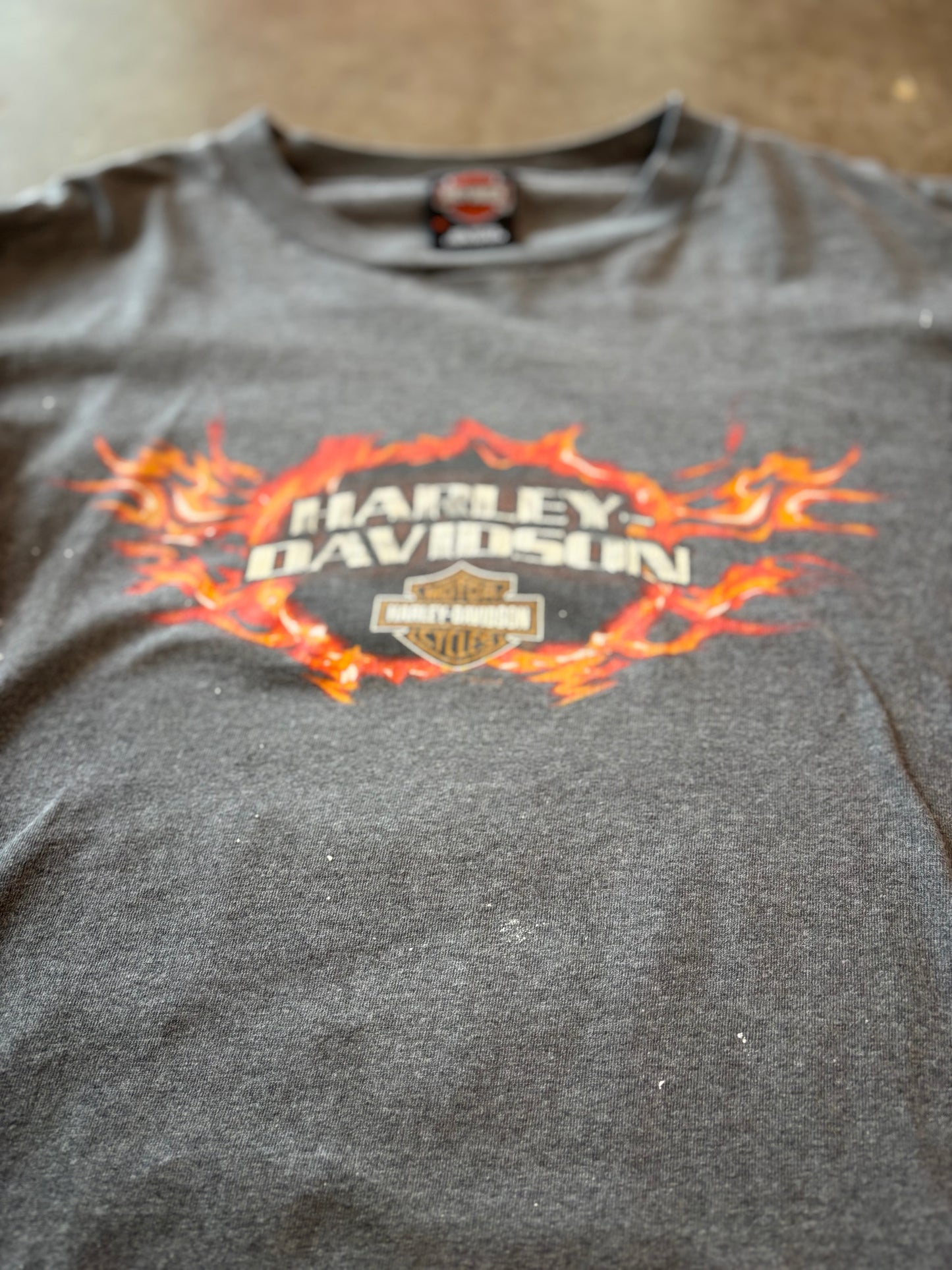 Vintage Harley Davidson Grey flame long sleeve size xl