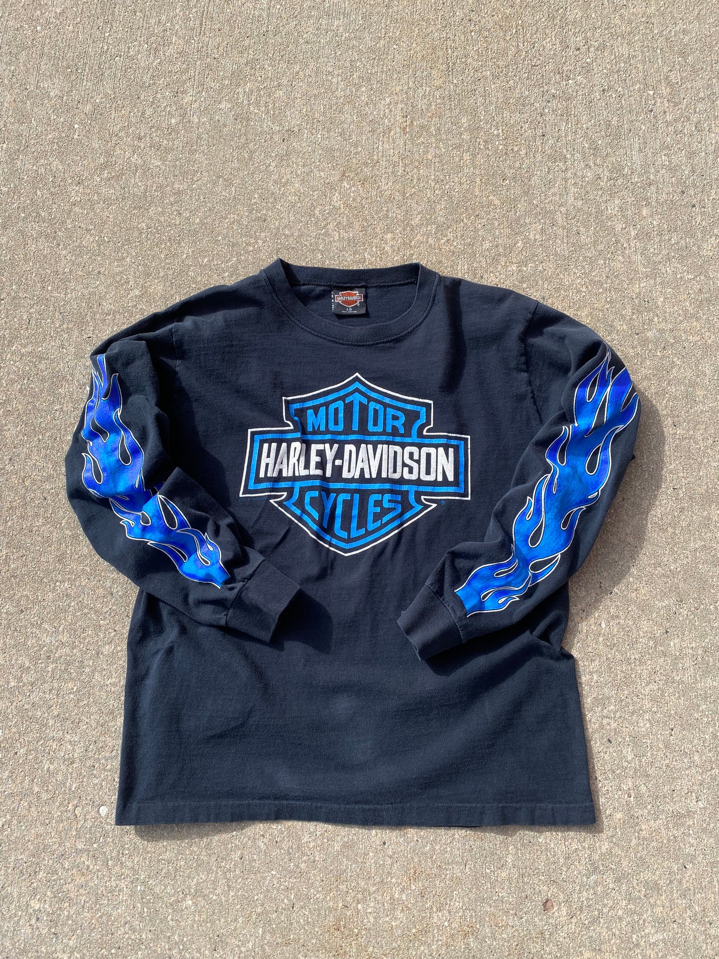 90’s Harley Davidson Blue Longlseeve Size Large