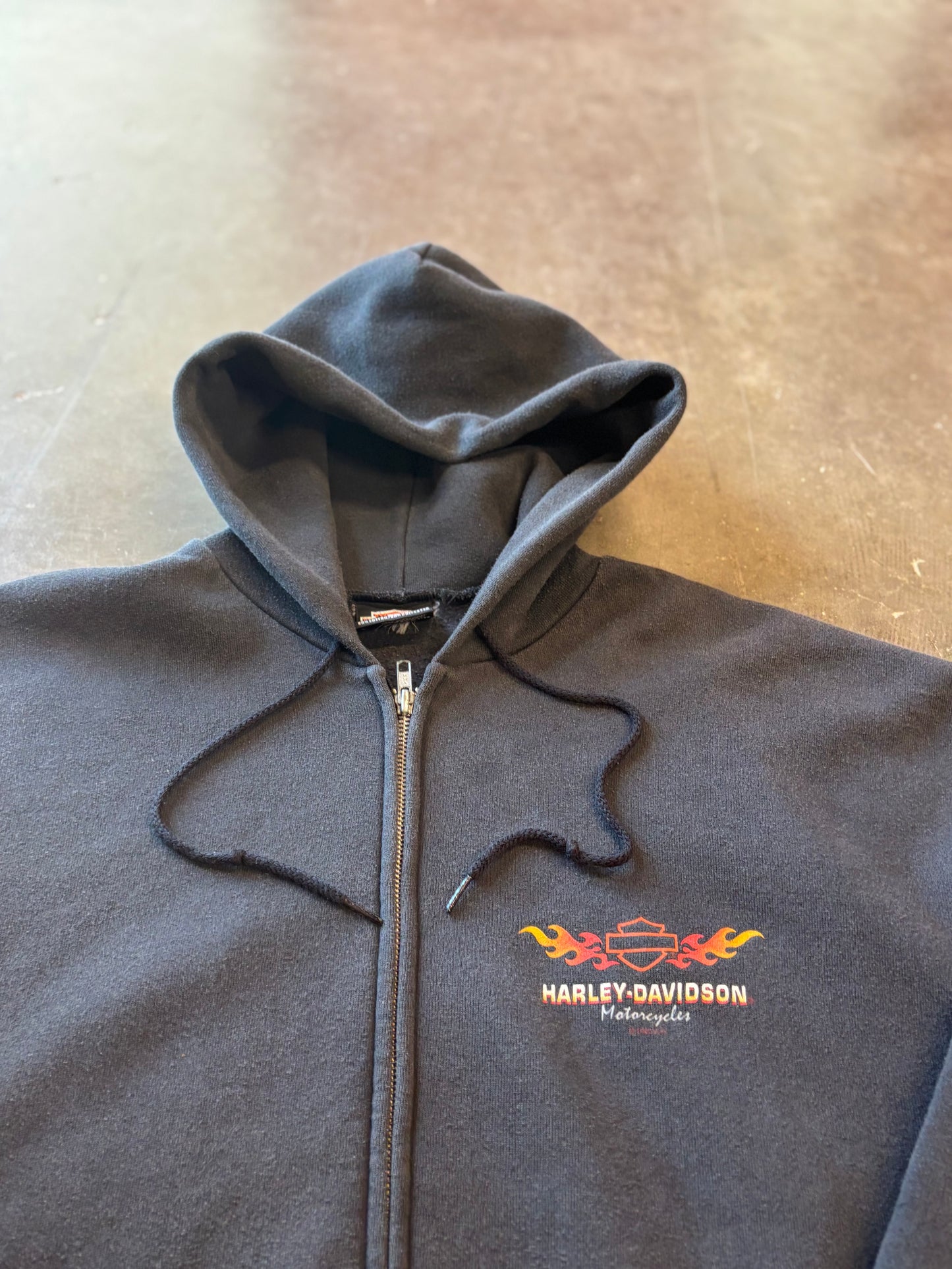 Vintage Harley Davidson Flame zip size extra large