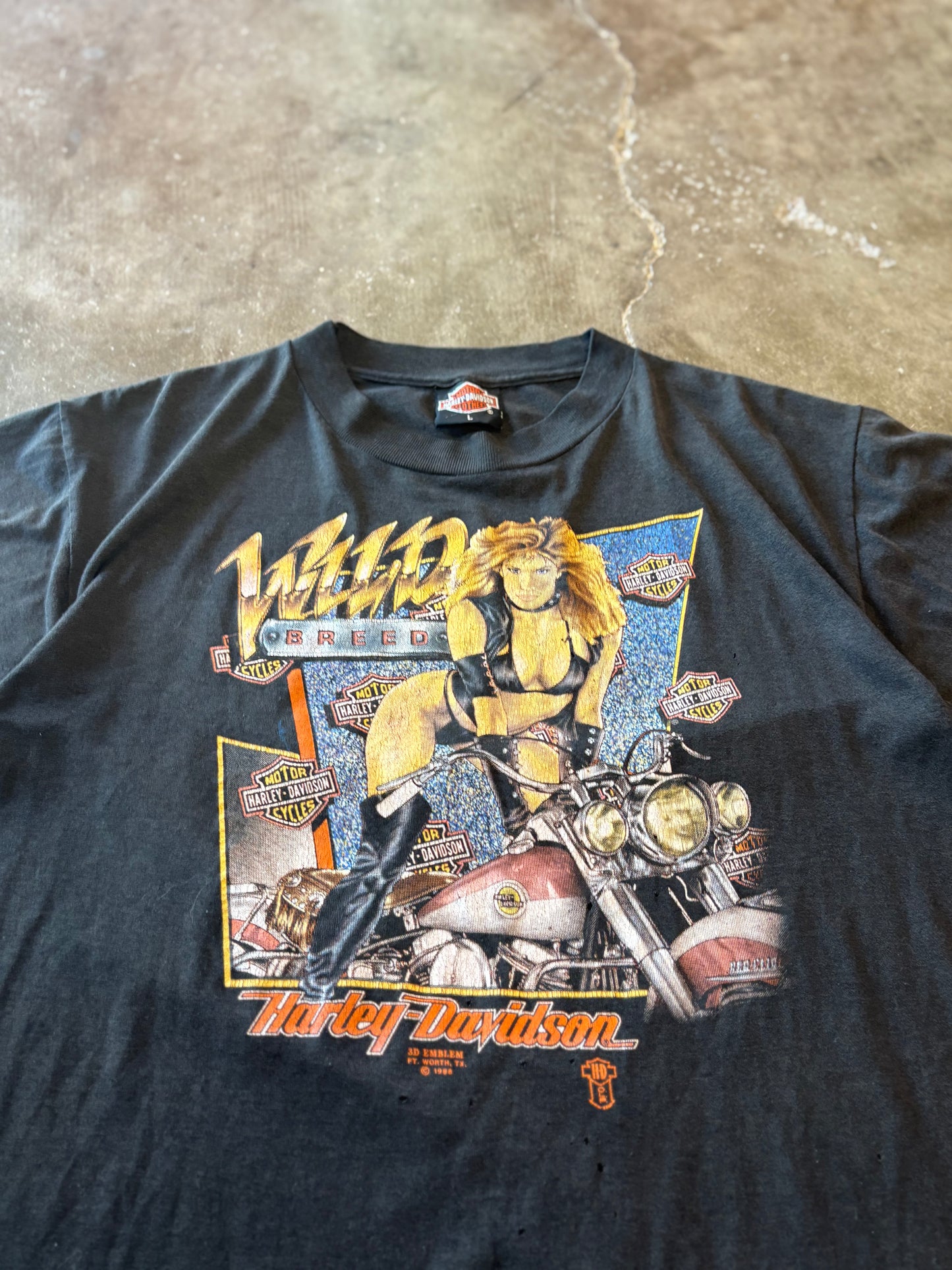 #3demblem vintage Harley Davidson wild breed shirt