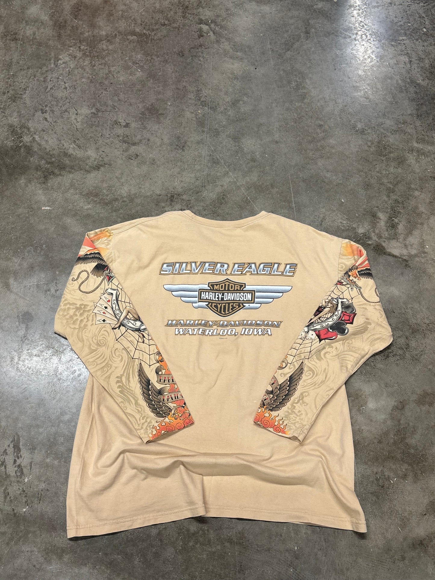 Vintage Harley Davidson tattoo long sleeve size xxl