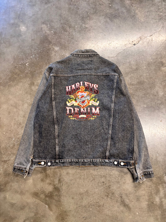 Vintage Harley Davidson Denim Jacket size large