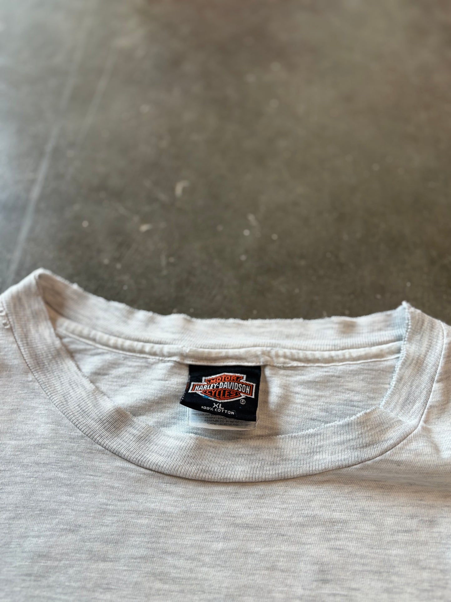 Vintage Harley Davidson thrashed grey lightning shirt size xl