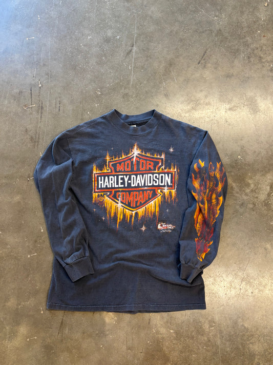 Vintage Harley Davidson For bikers only long sleeve size large Alton