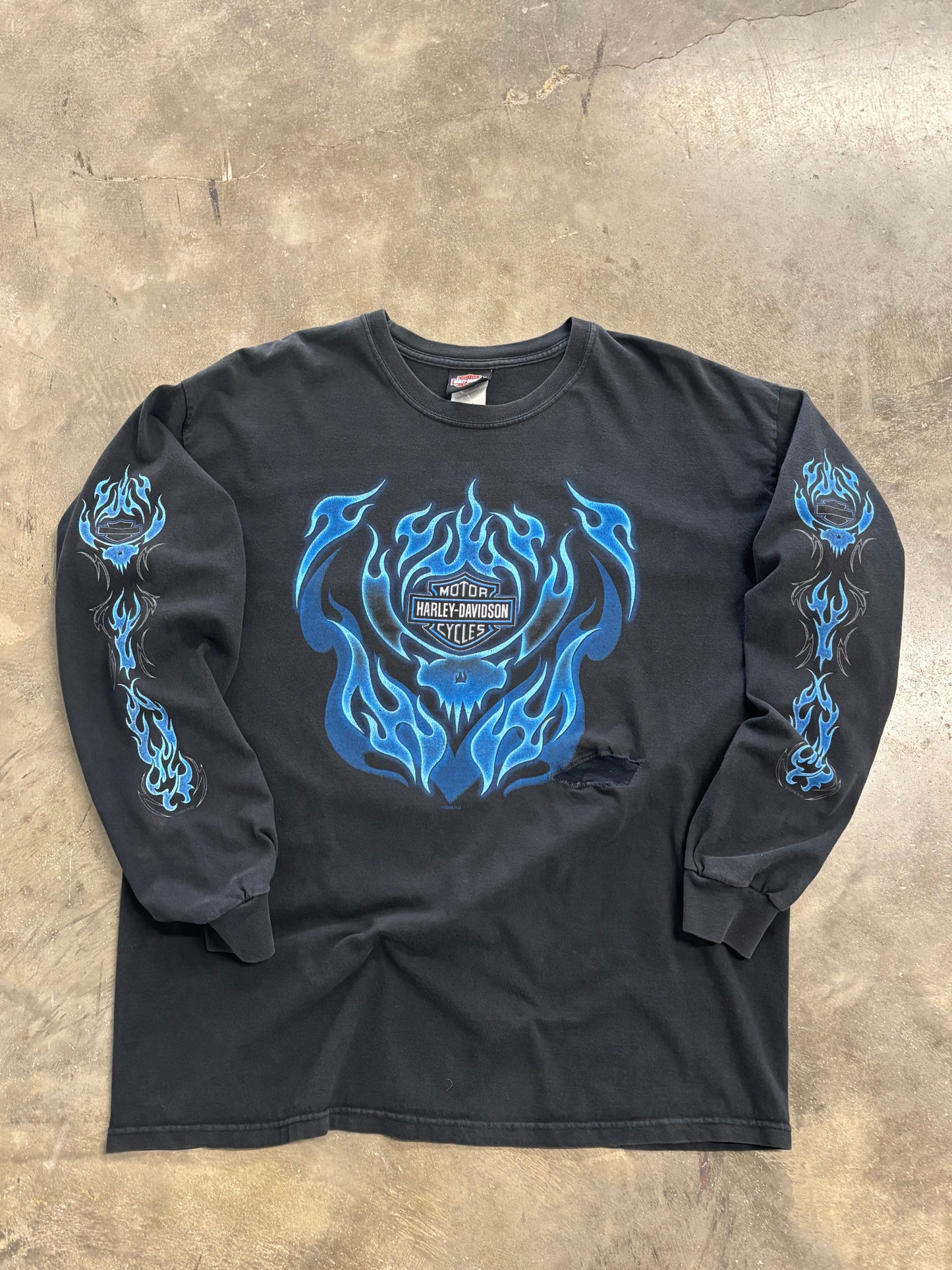 Vintage Harley Davidson Skull Pile long sleeve size xl