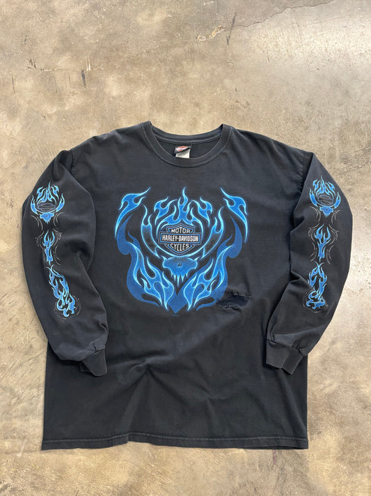 Vintage Harley Davidson Skull Pile long sleeve size xl