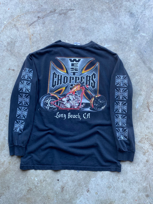 Vintage West Coast Choppers Long Beach chopper long sleeve shirt size large