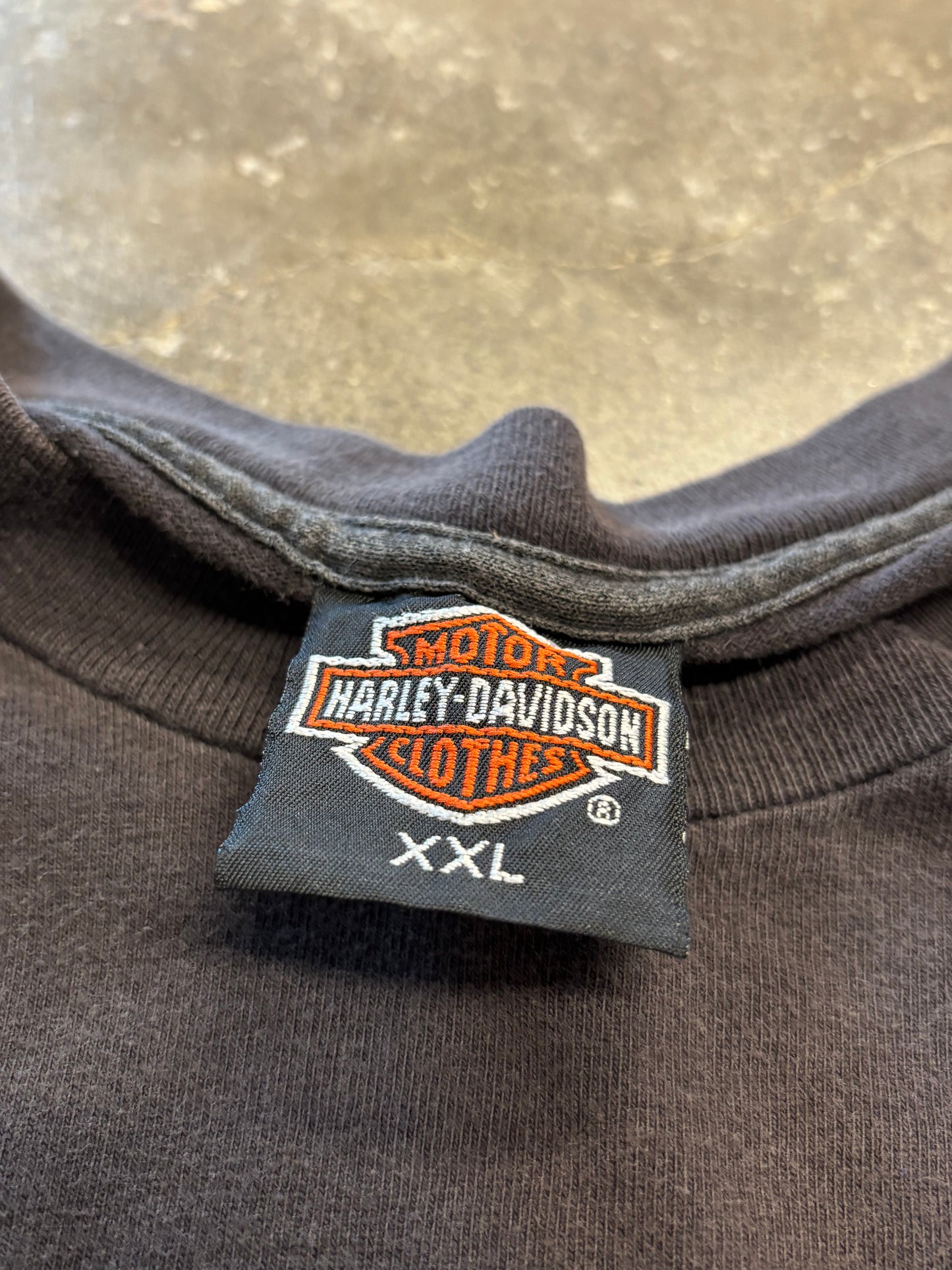 Vintage Harley Davidson Blue flame long sleeve size xxl