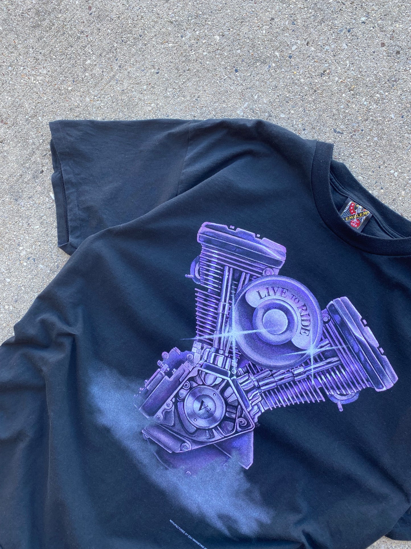 Vintage 3D Emblem Purple Shovelhead shirt size extra large