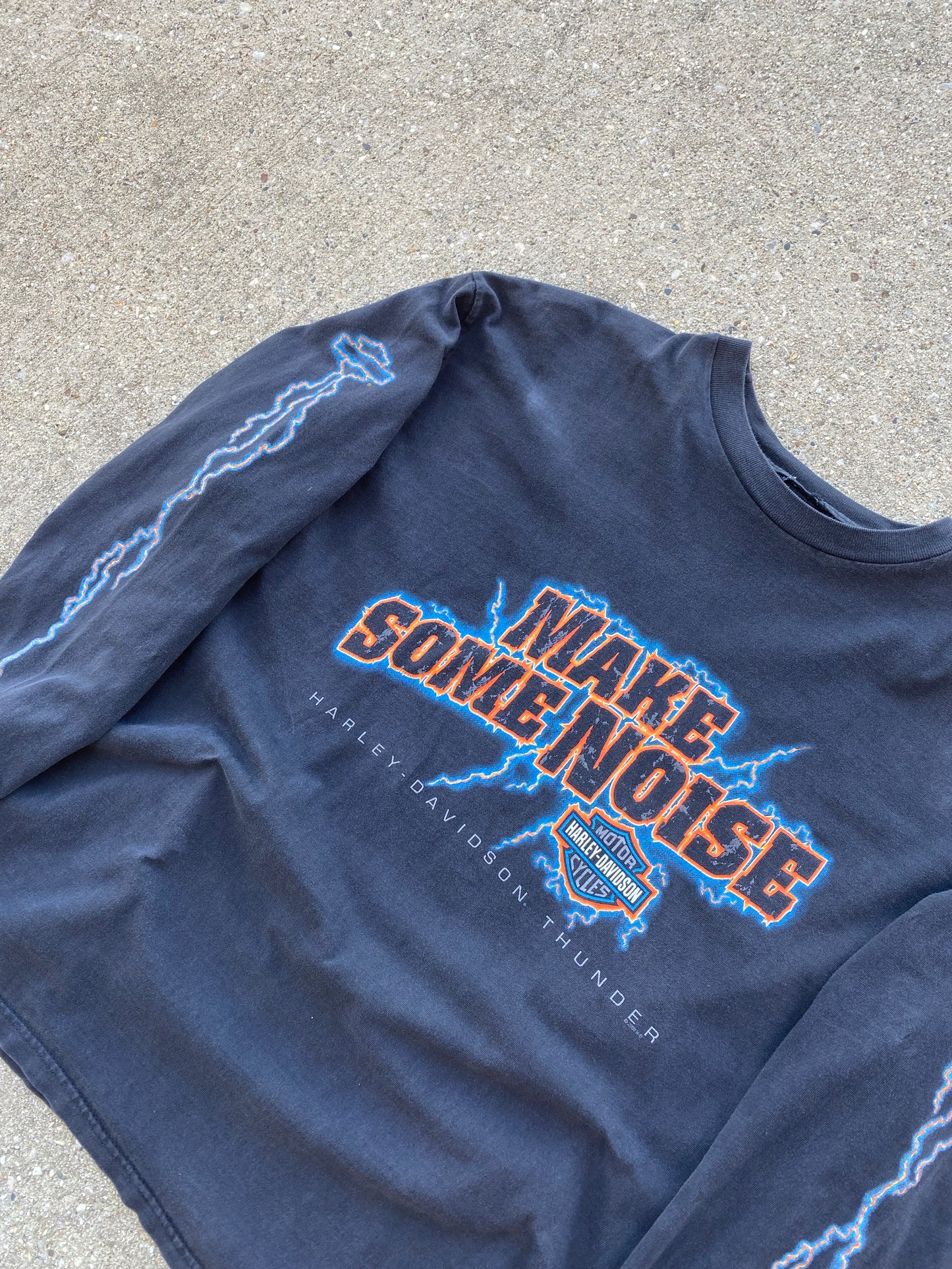 Vintage Harley Davidson make some noise lightning long sleeve shirt size extra large