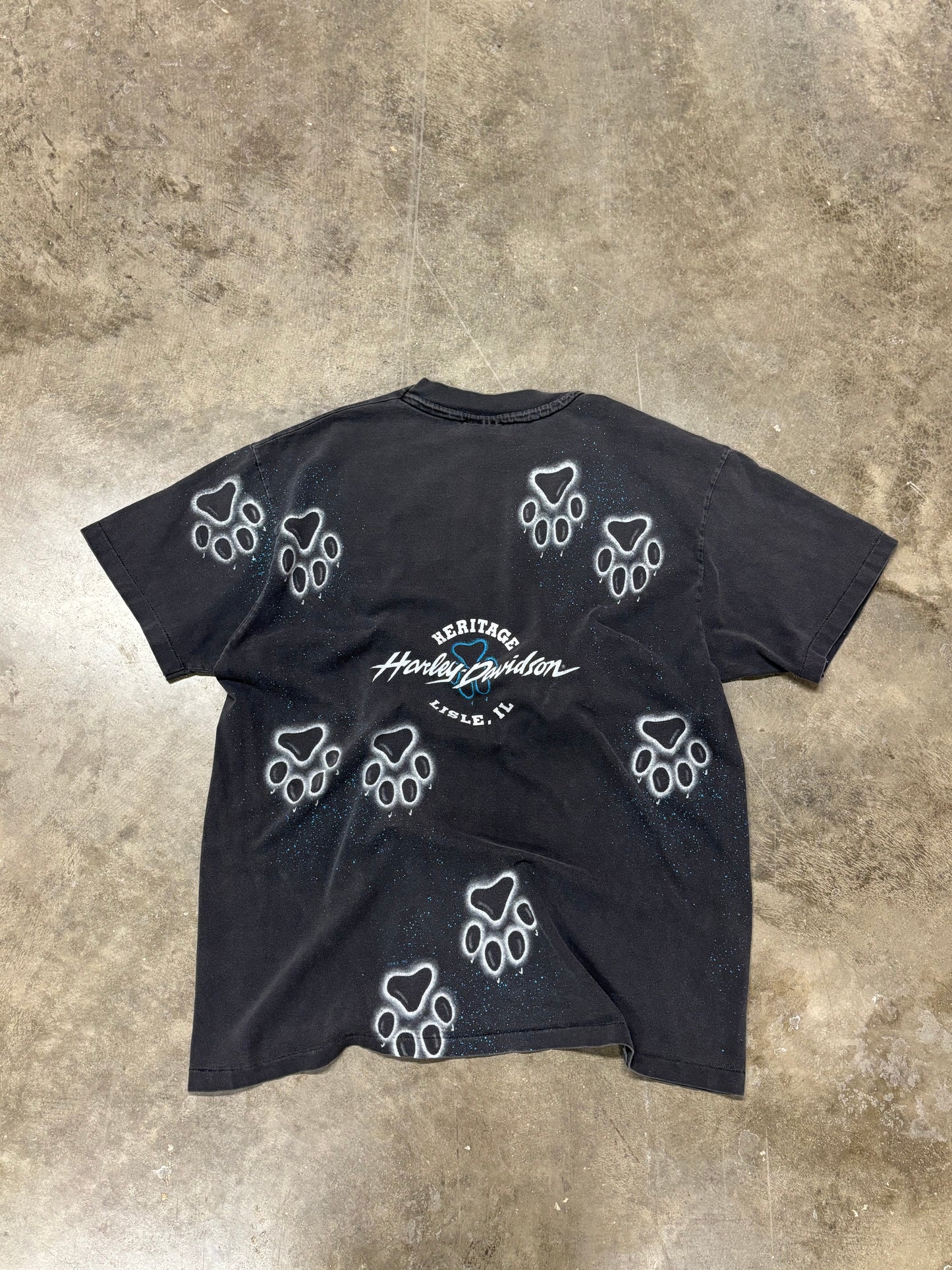 Vintage Harley Davidson Wolf AOP shirt size large