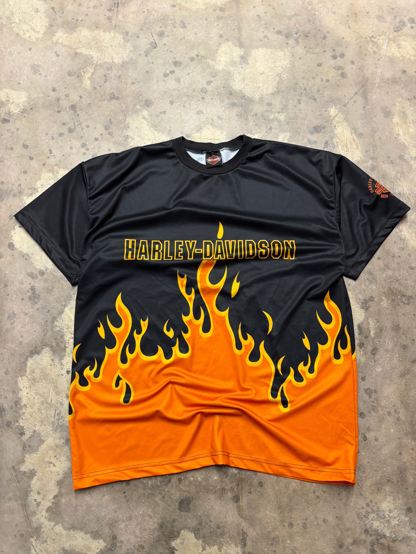 Vintage Harley Davidson flames jersey shirt size XXL
