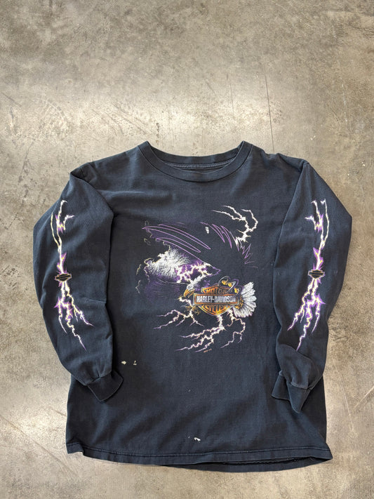 Vintage Harley Davidson Purple Eagle Lightning shirt size large