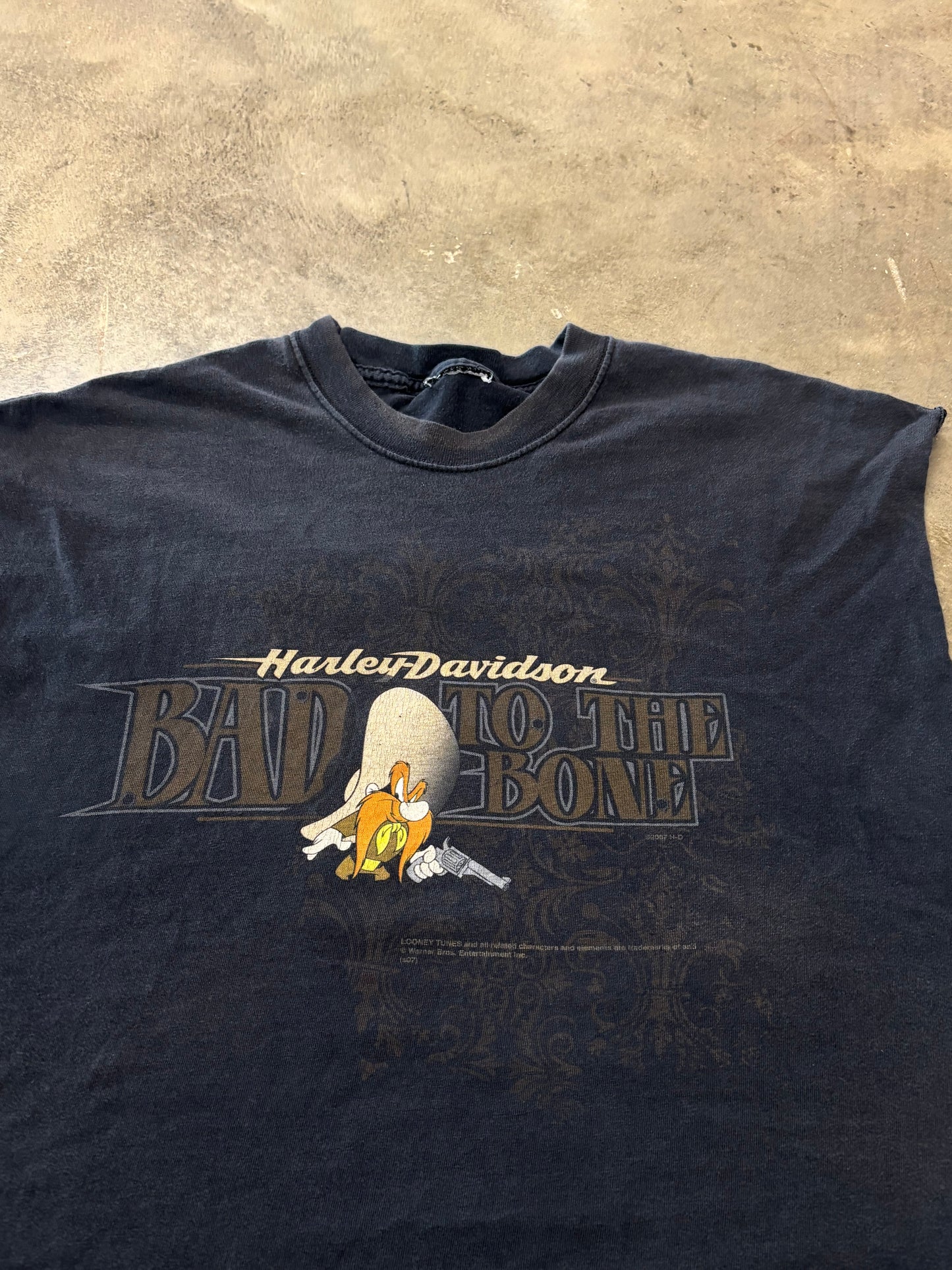 Vintage Harley Davidson chopped looney tunes shirt size large