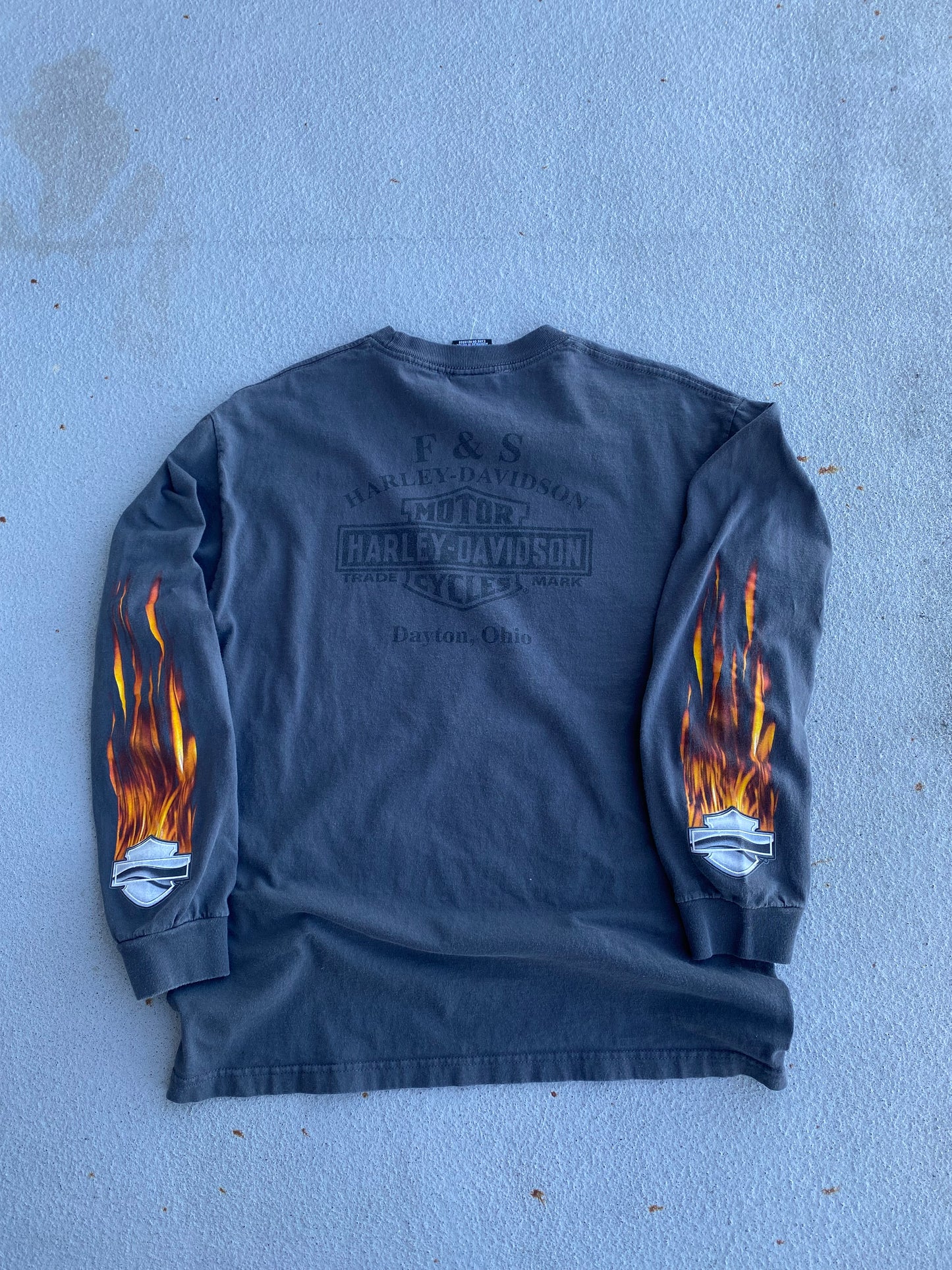 Harley Davidson Chrome Flame long sleeve size large