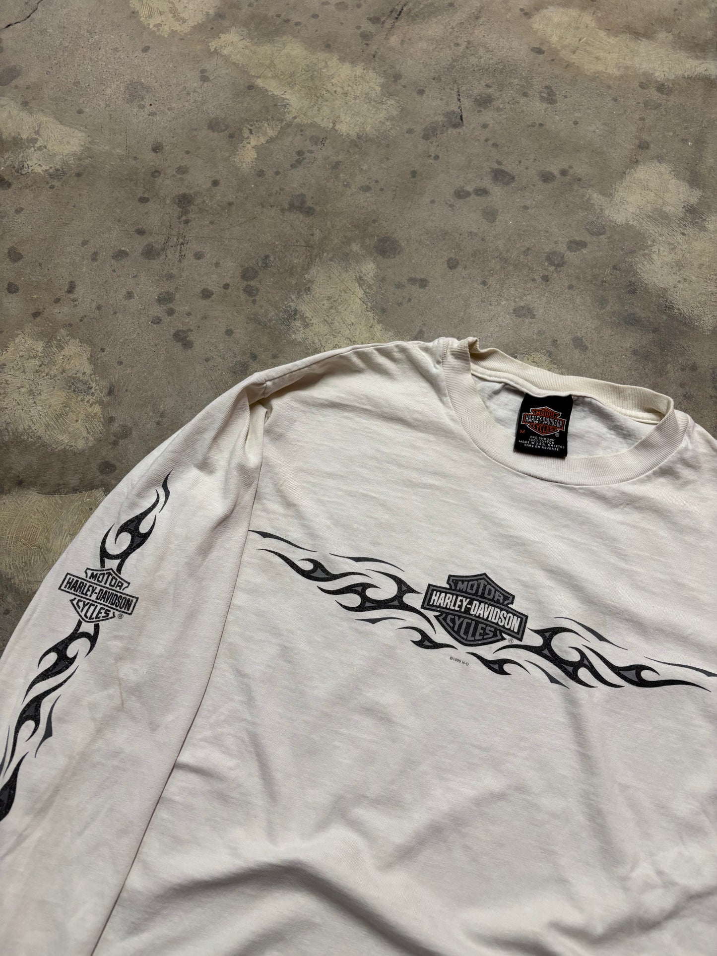 Vintage Harley Davidson black flame long sleeve shirt size medium