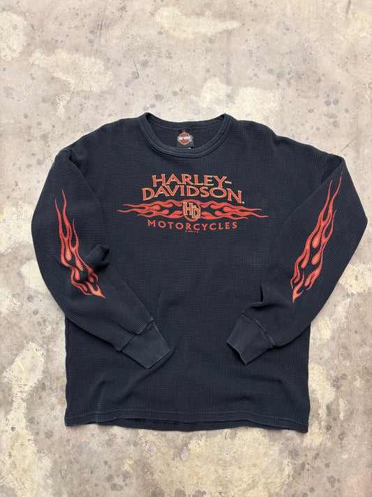 Harley Davidson red flame thermal size large