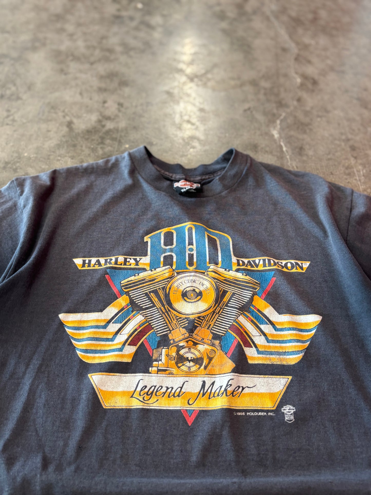 Vintage Harley Davidson v twin fader size xl