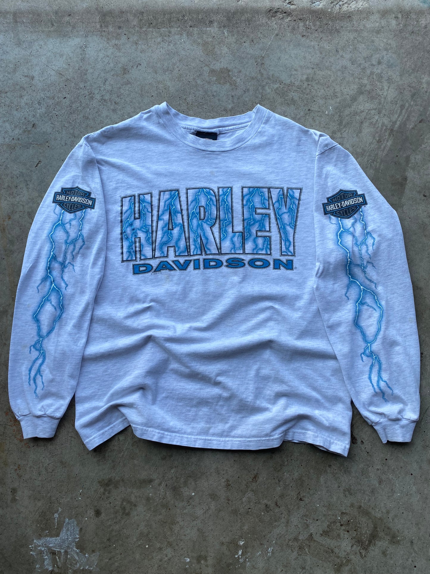 Vintage Harley Davidson Heather Gray Lightning Long sleeve size large