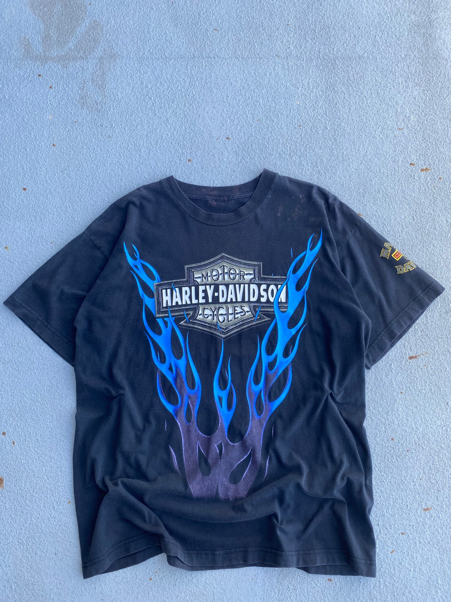 Vintage Harley Blue Flame Size XL