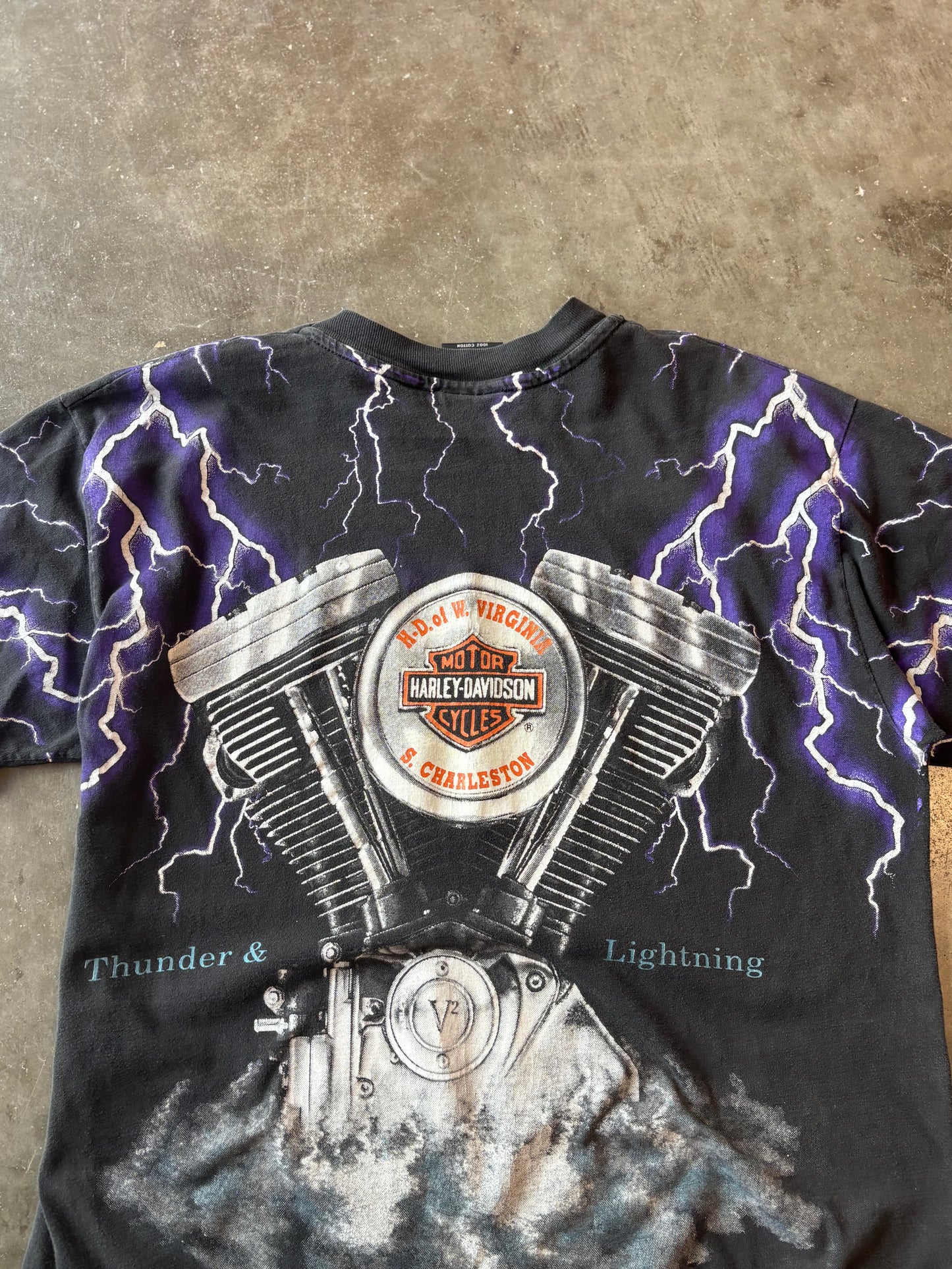 Vintage Harley Davidson Purple Lightning shirt